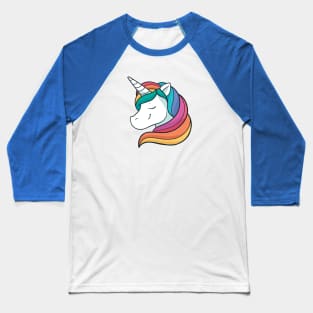 Cute Rainbow Sparkle Unicorn Baseball T-Shirt